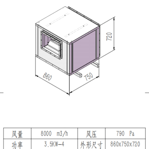 风量8000m³/3.5kw/380v KTGF3.55M